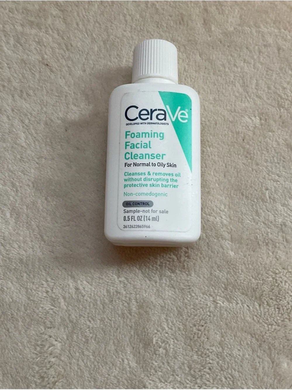 CeraVe Foaming Facial Cleanser — White Bottle with Teal Accent
